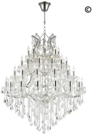 Elegant Crystal Chandelier Lighting PNG Image