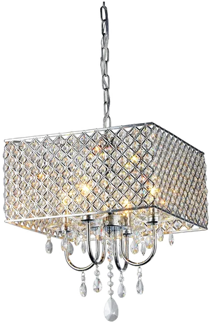 Elegant Crystal Chandelier PNG Image