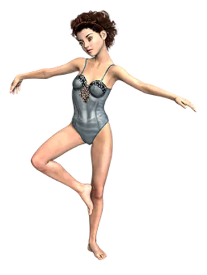 Elegant Dance Pose3 D Model PNG