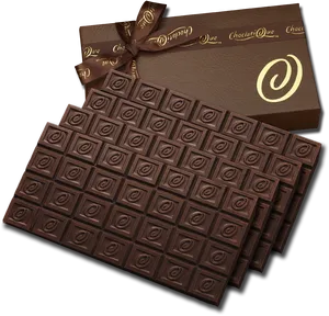 Elegant Dark Chocolate Bar PNG Image