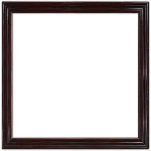 Elegant Dark Wooden Square Frame PNG Image