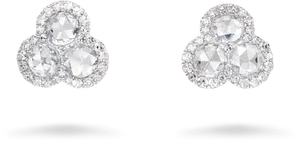 Elegant Diamond Earrings Isolated PNG Image