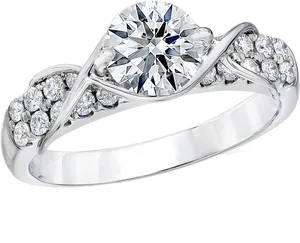 Elegant Diamond Engagement Ring PNG