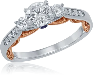 Elegant Diamond Engagement Ring PNG Image