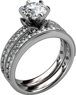 Elegant Diamond Engagement Ring PNG