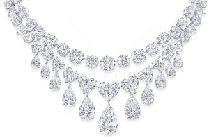 Elegant Diamond Necklace Design PNG Image