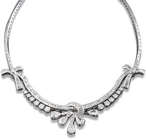 Elegant Diamond Necklace Design PNG Image