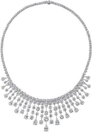 Elegant Diamond Necklace Design PNG Image