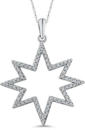 Elegant Diamond Star Pendant PNG Image