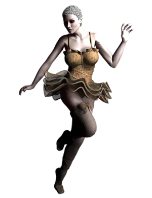 Elegant Digital Dancer Pose PNG Image