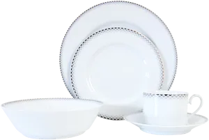Elegant Dinnerware Set PNG