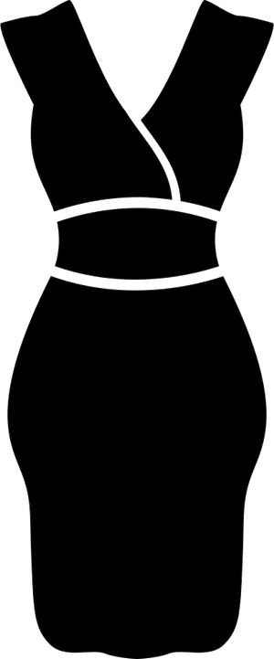 Elegant Dress Silhouette PNG Image