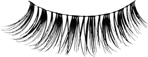 Elegant False Eyelashes Black Background PNG Image