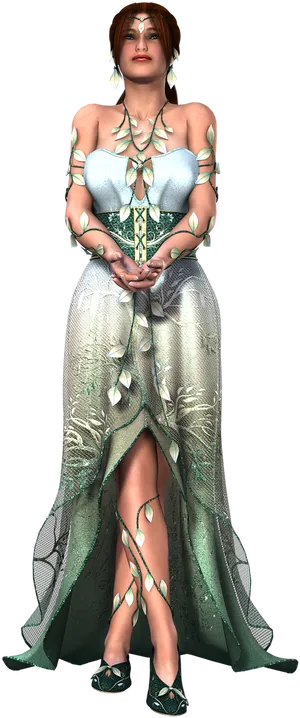 Elegant Fantasy Dress Design PNG Image