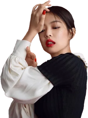 Elegant Fashion Pose PNG Image