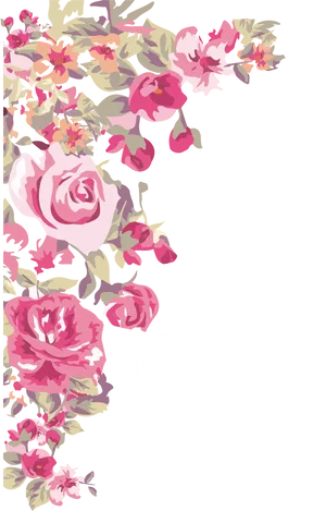 Elegant Floral Border Design PNG Image