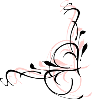 Elegant Floral Calligraphy Art PNG Image