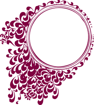 Elegant Floral Circle Frame Design PNG Image