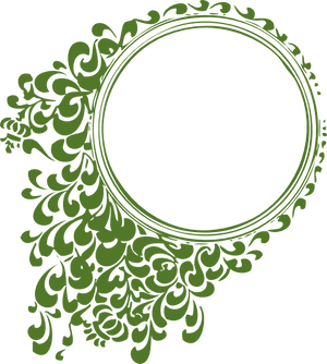 Elegant Floral Circle Frame Vector PNG Image