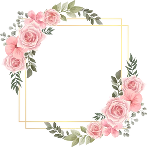 Elegant Floral Frame Design PNG Image