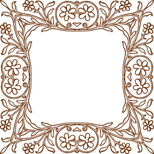 Elegant Floral Frame Design PNG Image