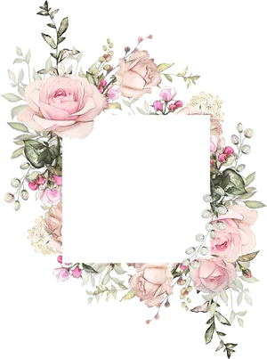 Elegant Floral Frame Vector PNG Image