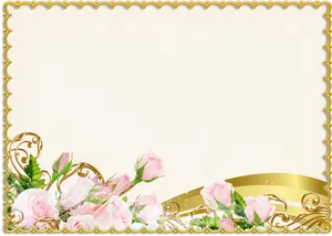 Elegant Floral Photo Frame PNG Image