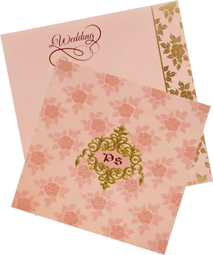 Elegant Floral Wedding Card Design PNG Image