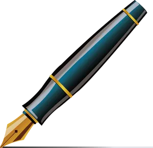 Elegant Fountain Pen PNG Image