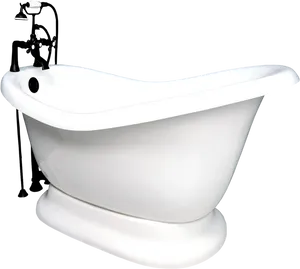 Elegant Freestanding Clawfoot Bathtub PNG Image