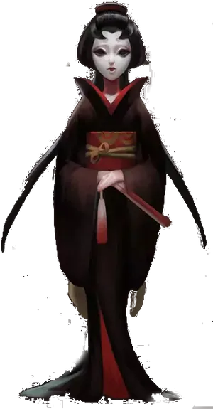 Elegant Geisha Artwork PNG Image