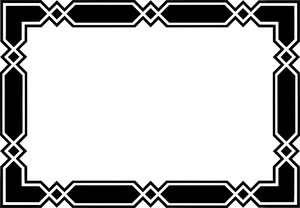 Elegant Geometric Black Border Design PNG Image