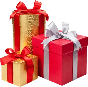 Elegant Gift Boxeswith Ribbons PNG Image