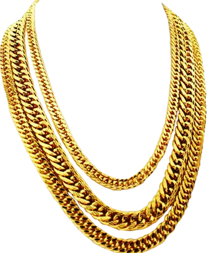 Elegant Gold Chain Necklaces PNG Image