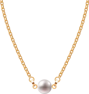 Elegant Gold Chainwith Pearl Pendant PNG Image