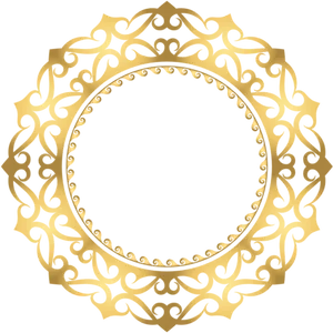 Elegant Gold Circle Frame PNG Image