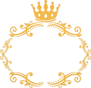 Elegant Gold Crown Frame PNG Image