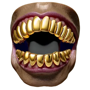 Elegant Gold Grillz Design Png Cbl17 PNG Image