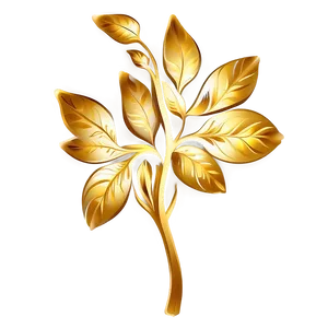 Elegant Gold Leaf Design Png Ivp PNG Image