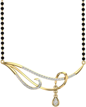 Elegant Gold Mangalsutra Design PNG Image