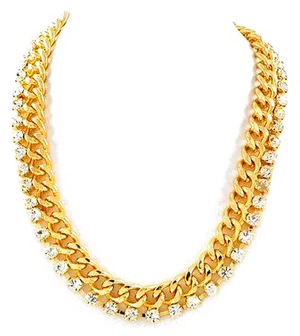 Elegant Gold Necklace PNG Image