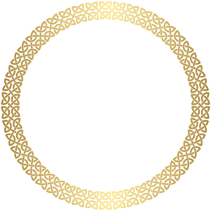 Elegant Golden Celtic Knot Border PNG Image