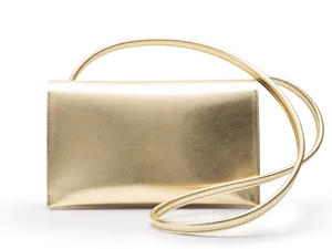 Elegant Golden Clutch Bag PNG Image