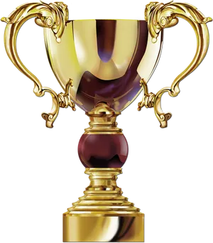 Elegant Golden Cricket Trophy PNG Image