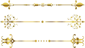 Elegant Golden Decorative Lines PNG Image