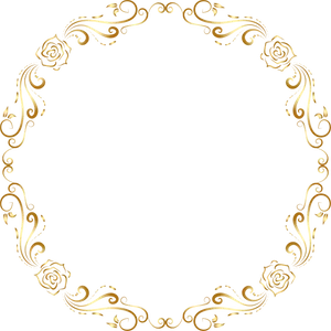 Elegant Golden Floral Frame PNG Image