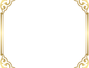 Elegant Golden Frame Border PNG Image