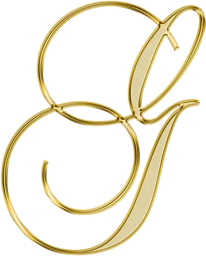 Elegant Golden Letter G PNG Image