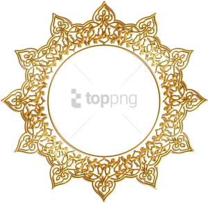 Elegant Golden Ornate Frame.png PNG Image