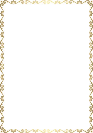 Elegant Golden Scroll Frame PNG Image